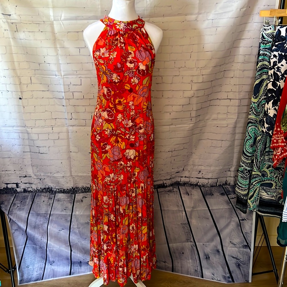 Vince Camuto, maxi dress, size, XL, orange, lavender, multi color